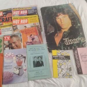 Lot of vintage books/mags/ephemera - tv guide, cookbooks, sketchbook, etc.